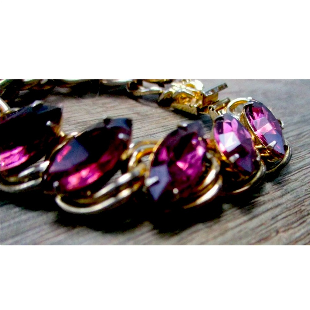 SOLD  Prong Set PURPLE RHINESTONE BRACELET.